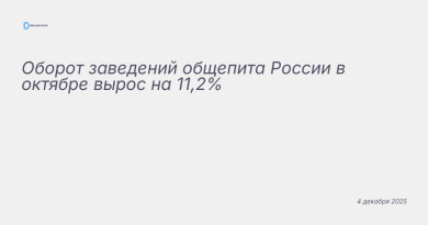 Изображение к новости: Оборот заведений общепита России в октябре вырос н