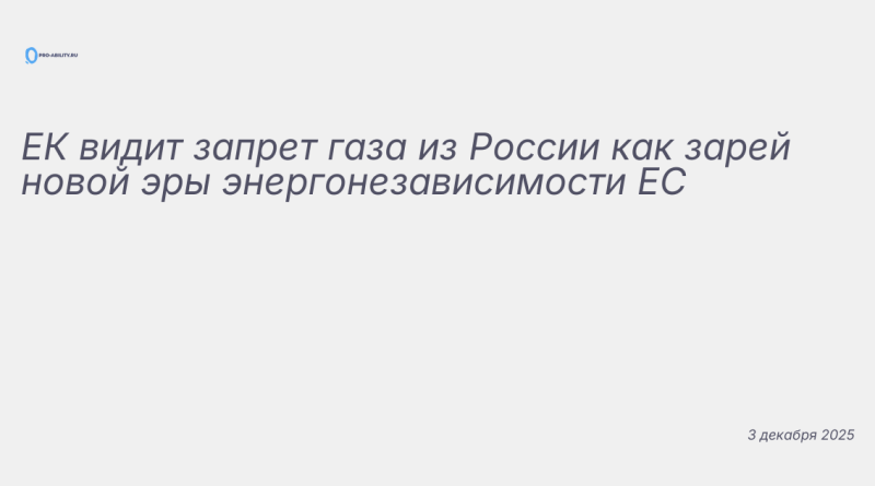 Иллюстрация к новости: ЕК видит запрет газа из России как зарей новой эры