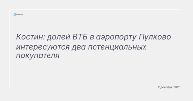 Изображение к новости: Костин: долей ВТБ в аэропорту Пулково интересуются два потенциальных покупателя