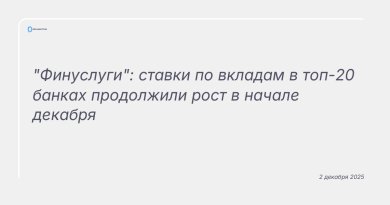 Изображение к новости: "Финуслуги": ставки по вкладам в топ-20 банках продолжили рост в начале декабря
